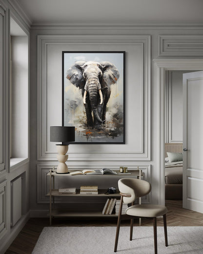 Modern African Elephant Canvas Wall Art
