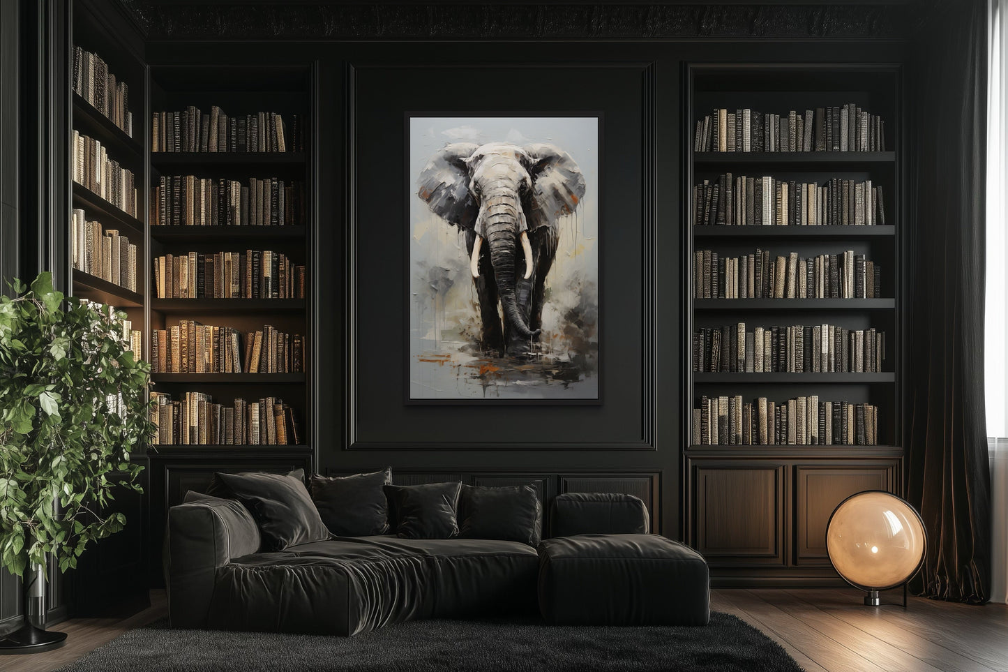 Modern African Elephant Canvas Wall Art