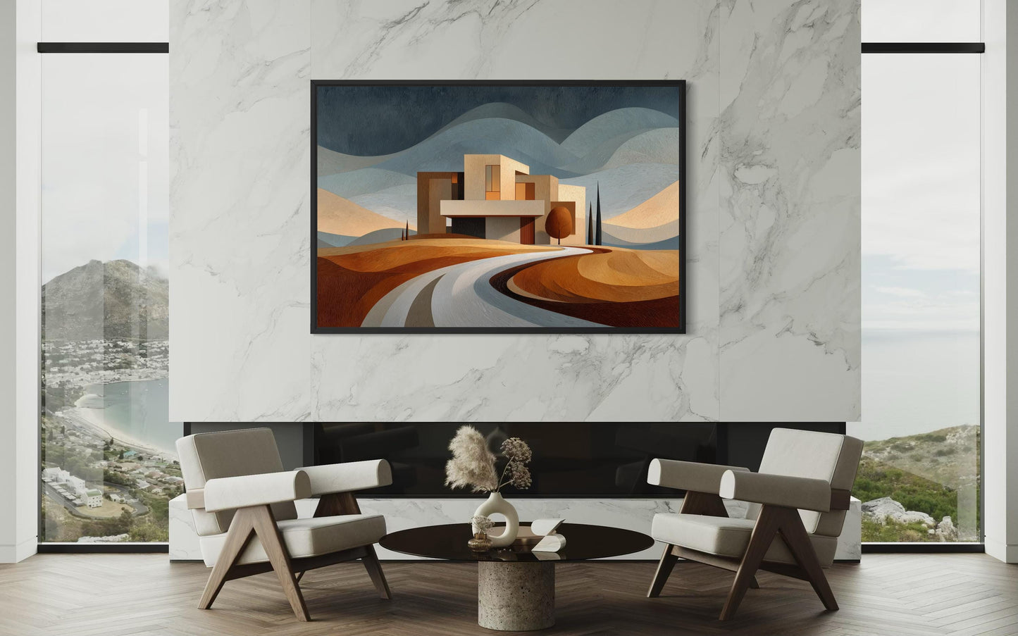Modern Architecture Wall Art | Real Estate Office Decor Canvas Print