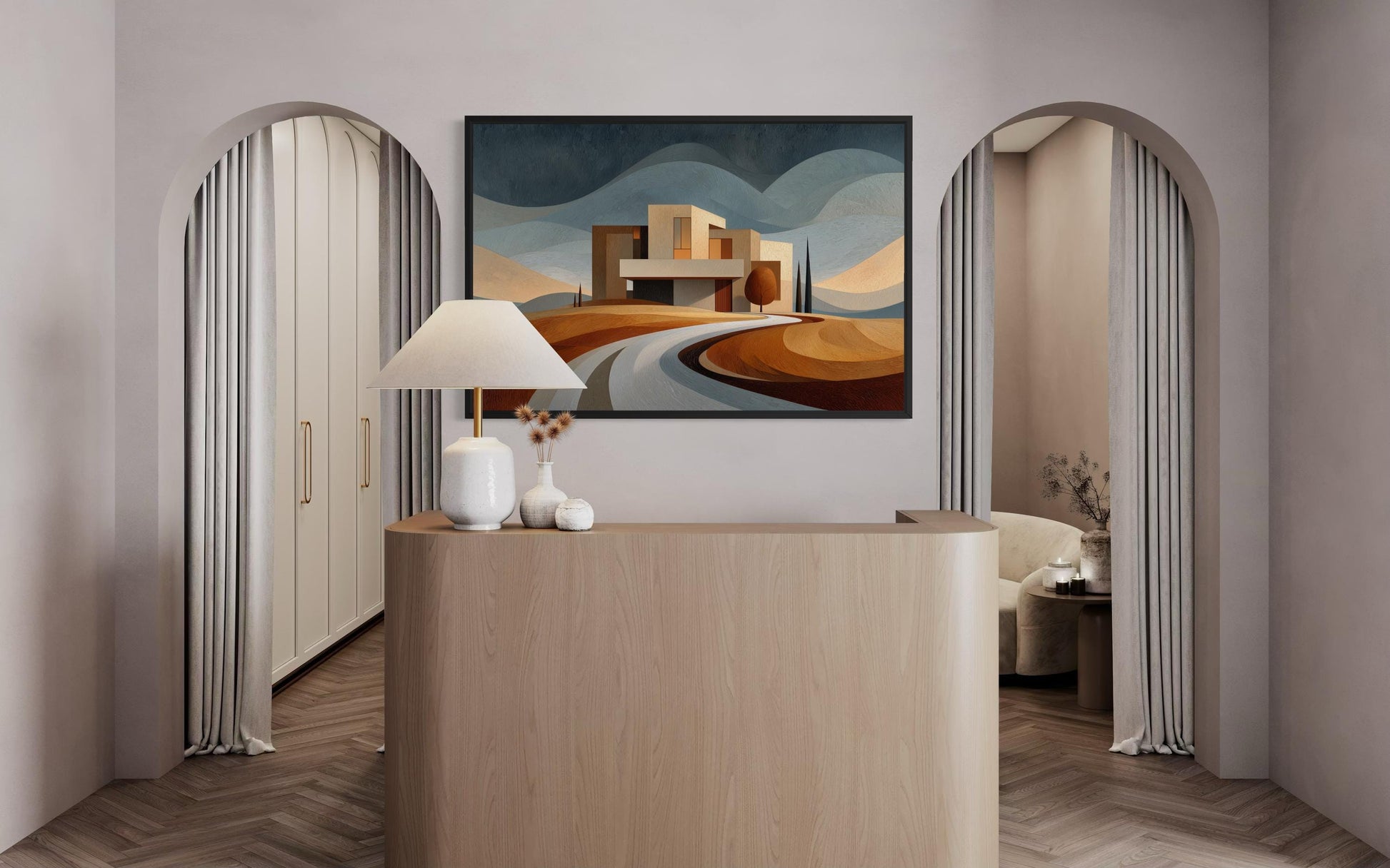 Modern Architecture Wall Art | Real Estate Office Decor Canvas Print