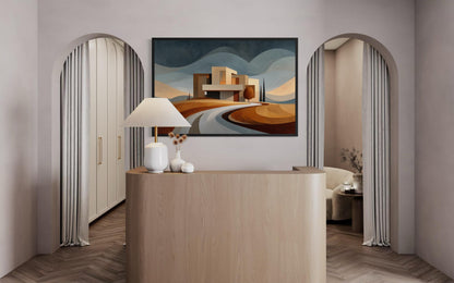Modern Architecture Wall Art | Real Estate Office Decor Canvas Print