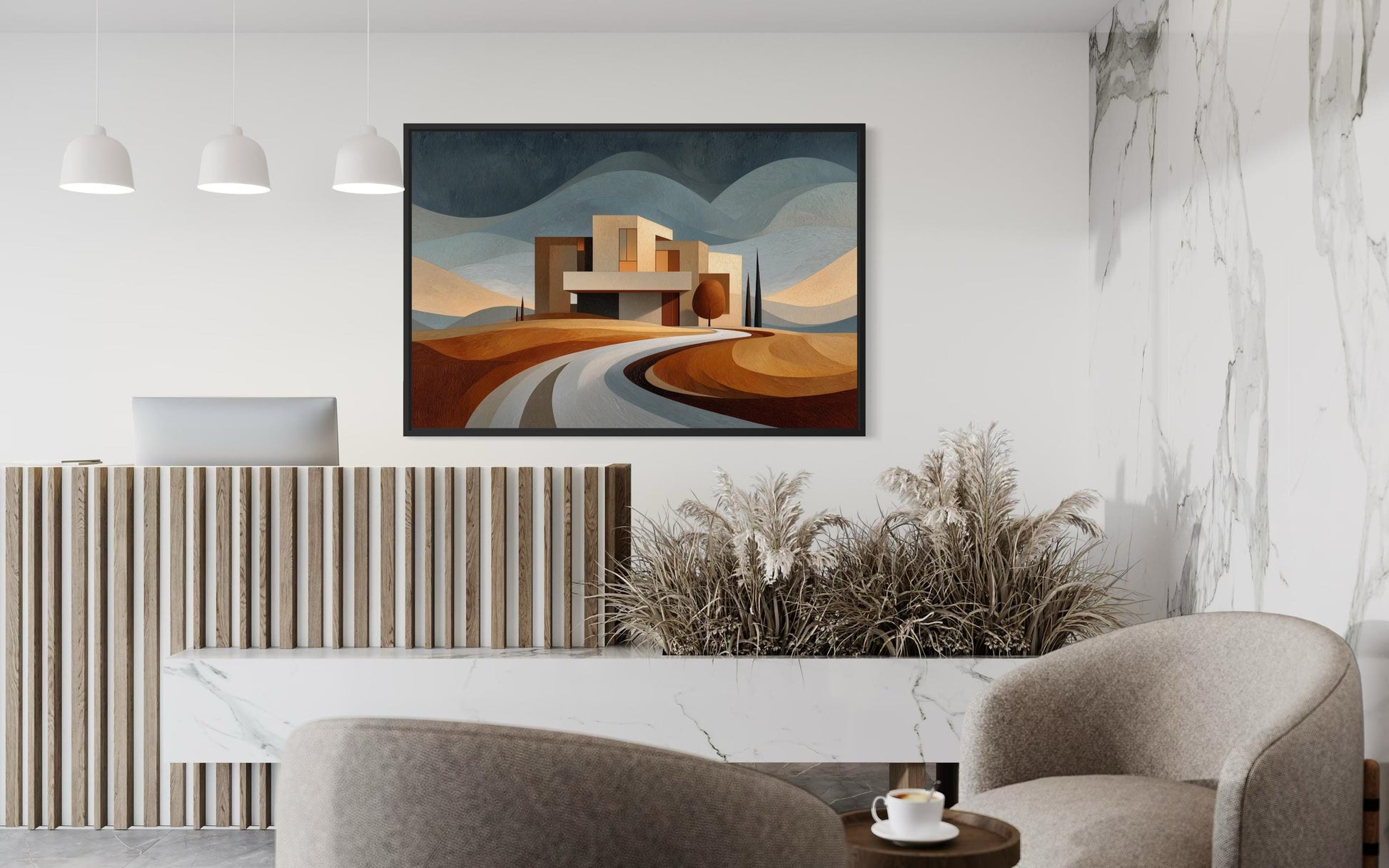 Modern Architecture Wall Art | Real Estate Office Decor Canvas Print