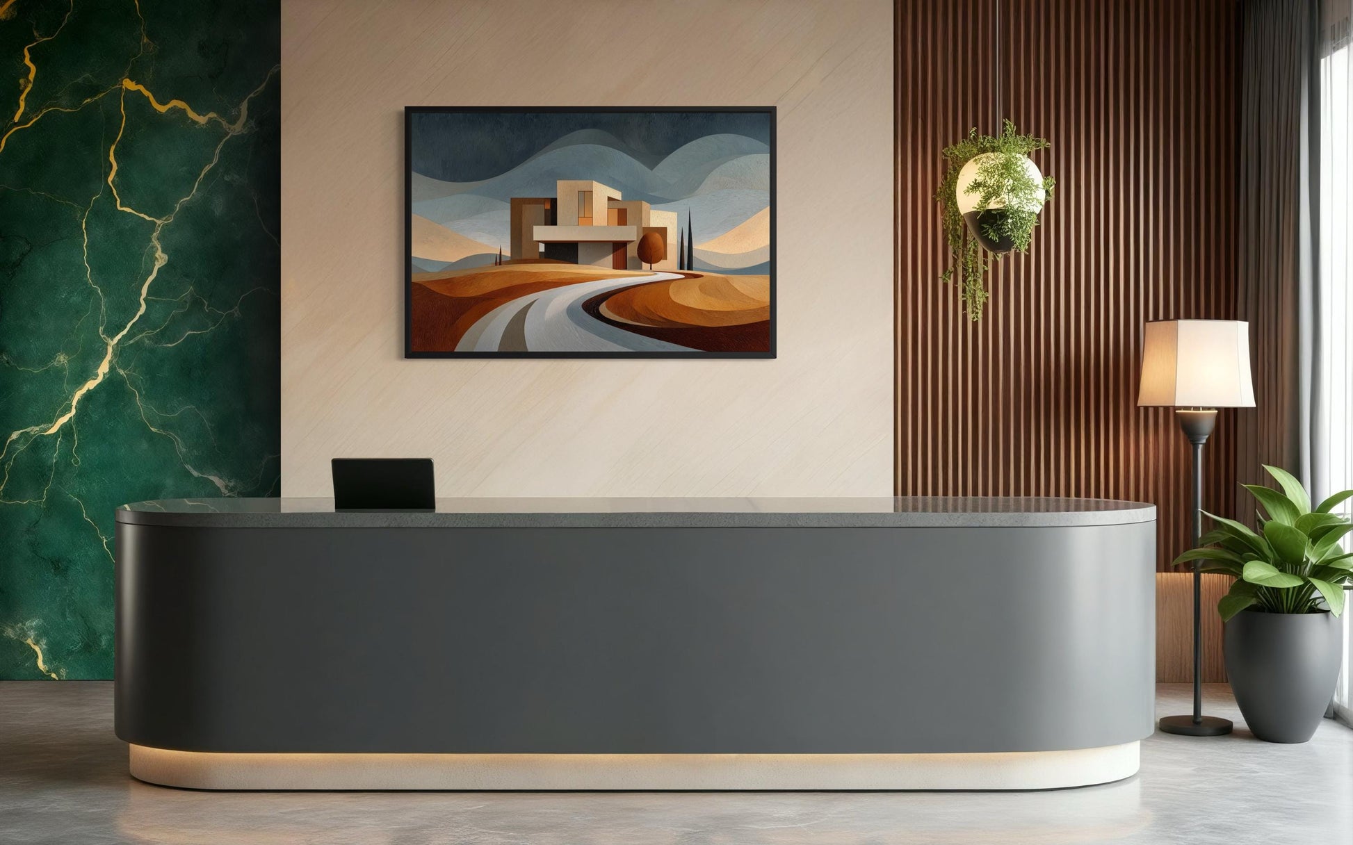 Modern Architecture Wall Art | Real Estate Office Decor Canvas Print