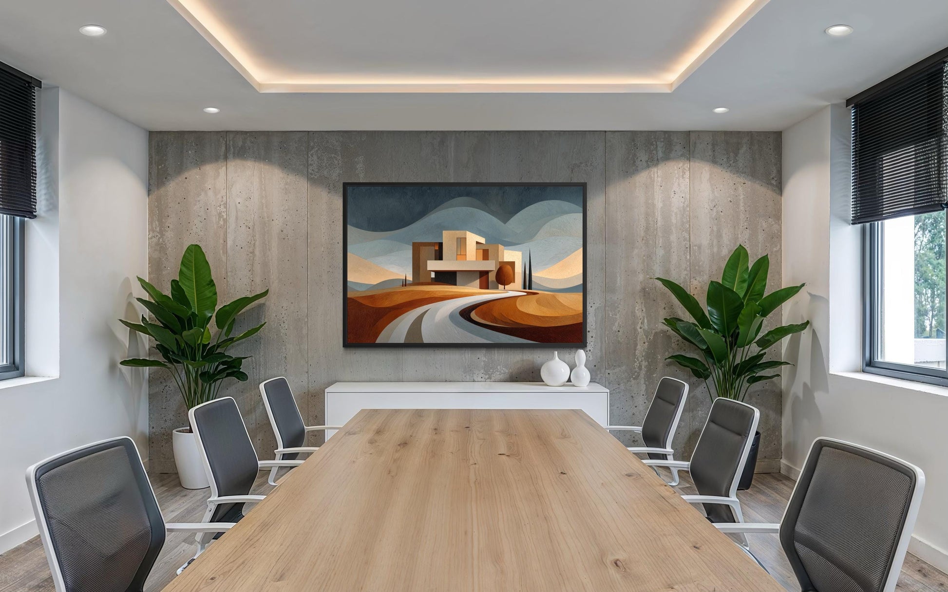Modern Architecture Wall Art | Real Estate Office Decor Canvas Print