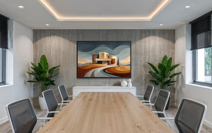 Modern Architecture Wall Art | Real Estate Office Decor Canvas Print