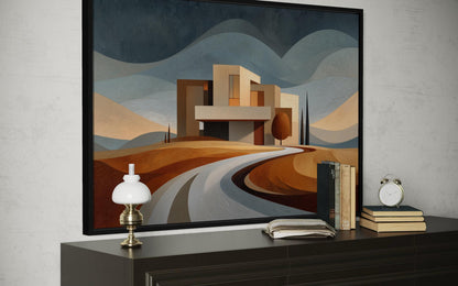 Modern Architecture Wall Art | Real Estate Office Decor Canvas Print