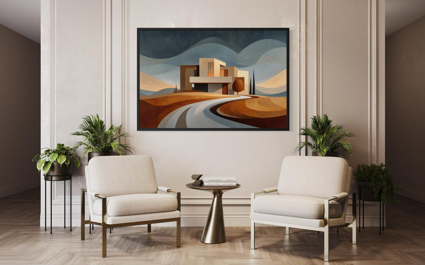 Modern Architecture Wall Art | Real Estate Office Decor Canvas Print