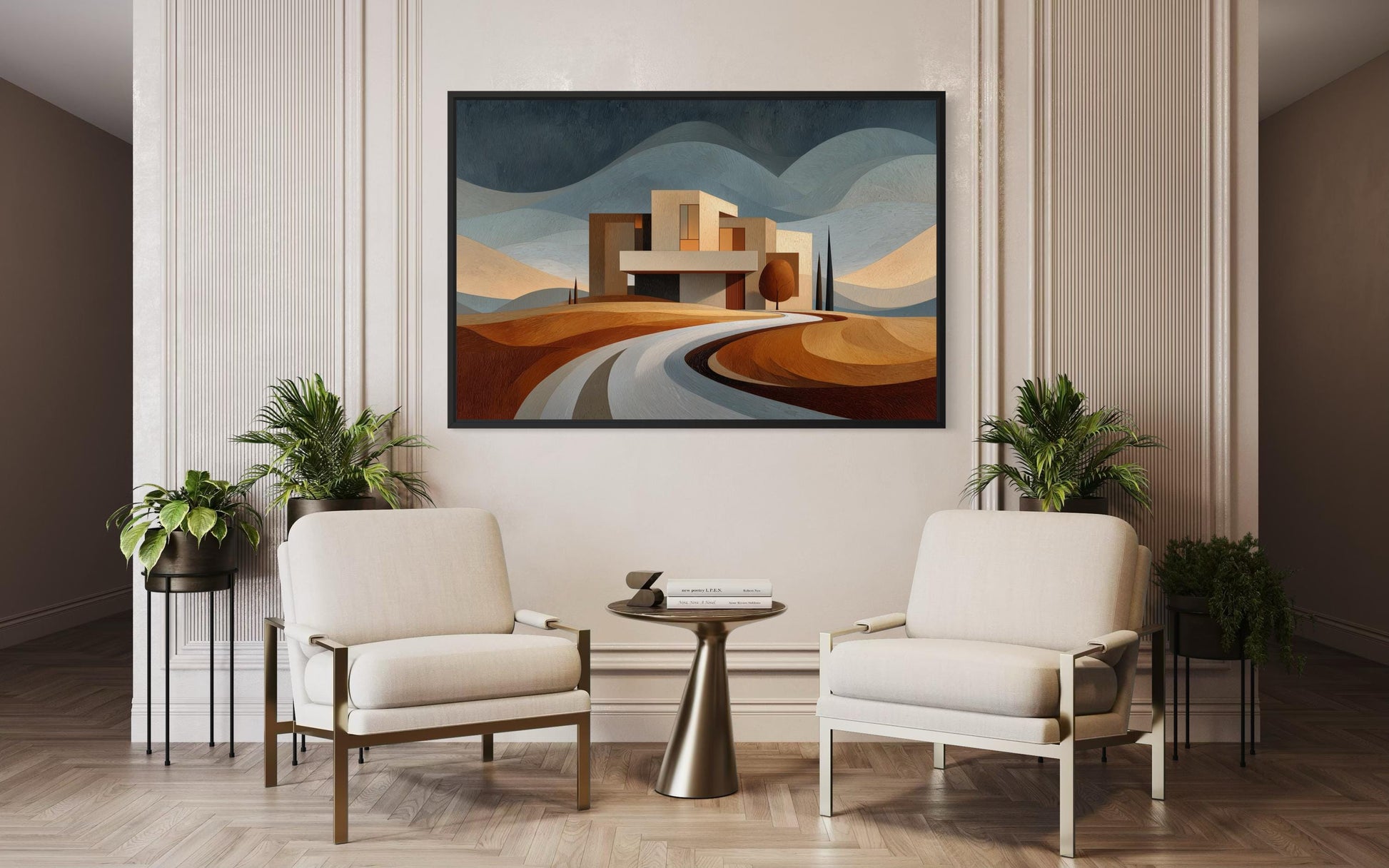 Modern Architecture Wall Art | Real Estate Office Decor Canvas Print