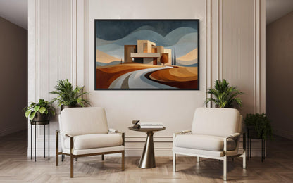 Modern Architecture Wall Art | Real Estate Office Decor Canvas Print