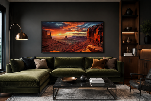 Monument Valley Sunset Framed Canvas Wall Art