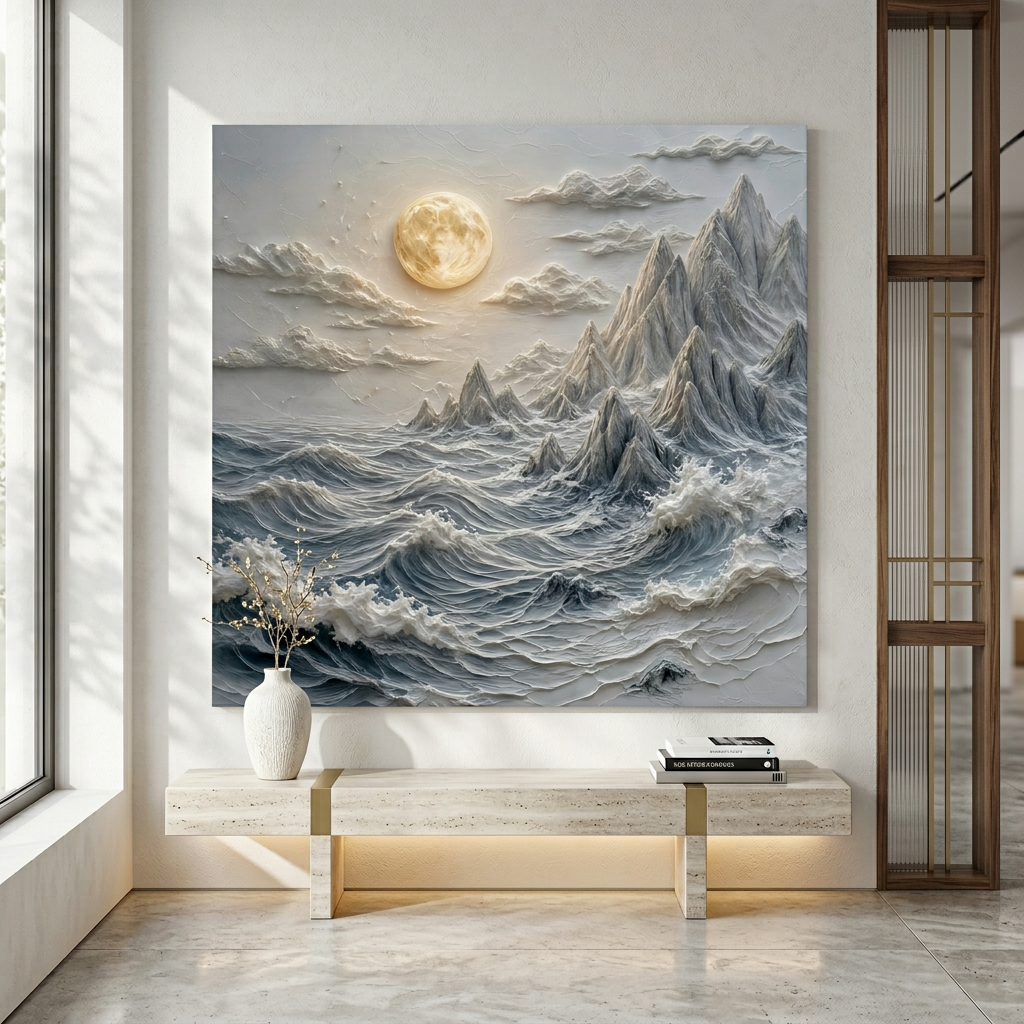 Moonlit Ocean Peaks