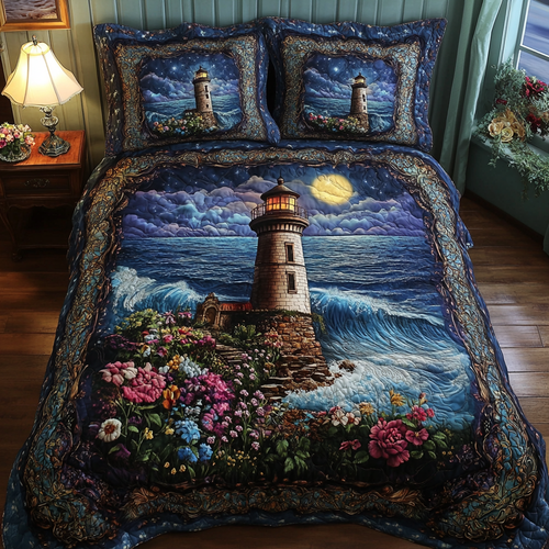 Moonlit Watch 3-Piece Quilted Bedding Set - Single (59" x 70")