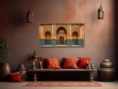 Moorish Architecture Moroccan Framed Canvas Wall Art