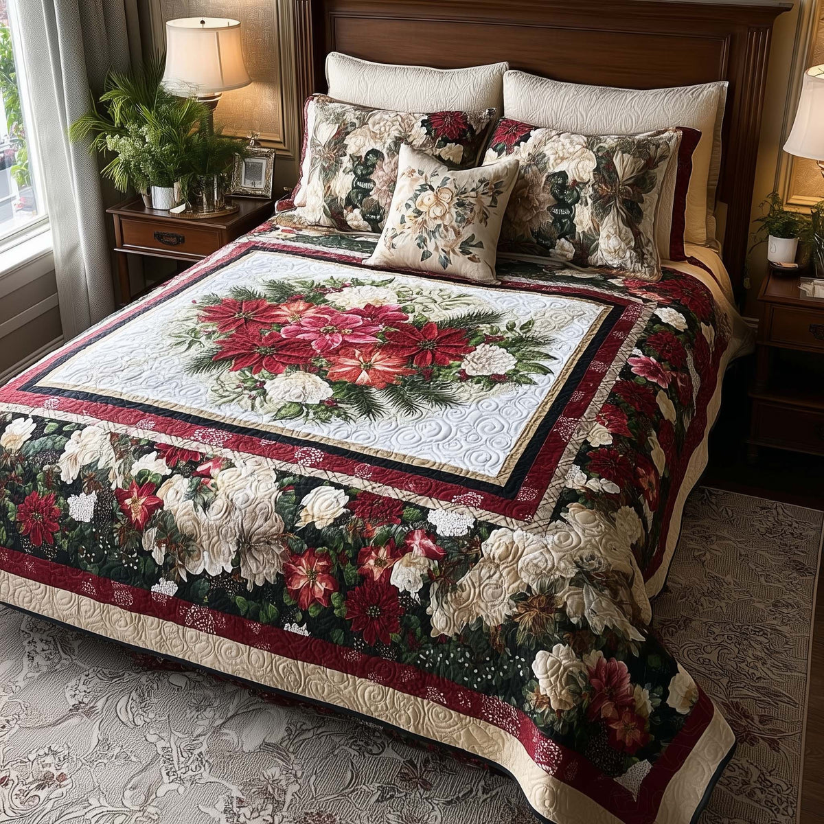 Morning Bloom 3-Piece Quilted Bedding Set - Single (59" x 70")