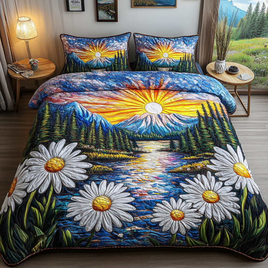 Morning Meadow 3-Piece Quilted Bedding Set - Single (59" x 70")