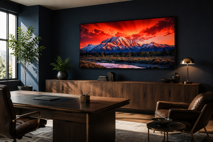 Denali National Park Wall Art – Framed Sunset Canvas | Mountain Landscape Decor