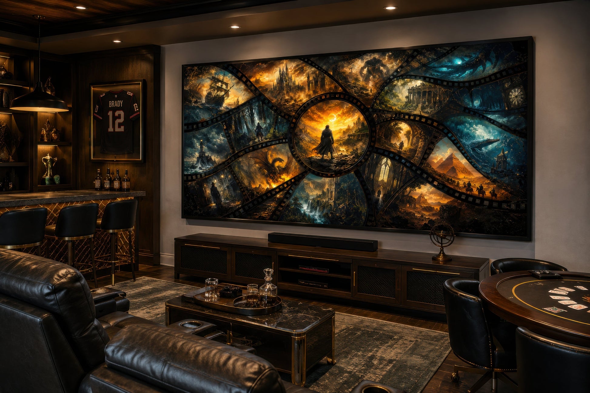 Fantasy Film Stills Collage Framed Canvas Wall Art For Home Theater