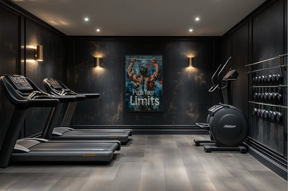 Muscular Man Pushing Limits Fitness Motivation Gym Wall Art