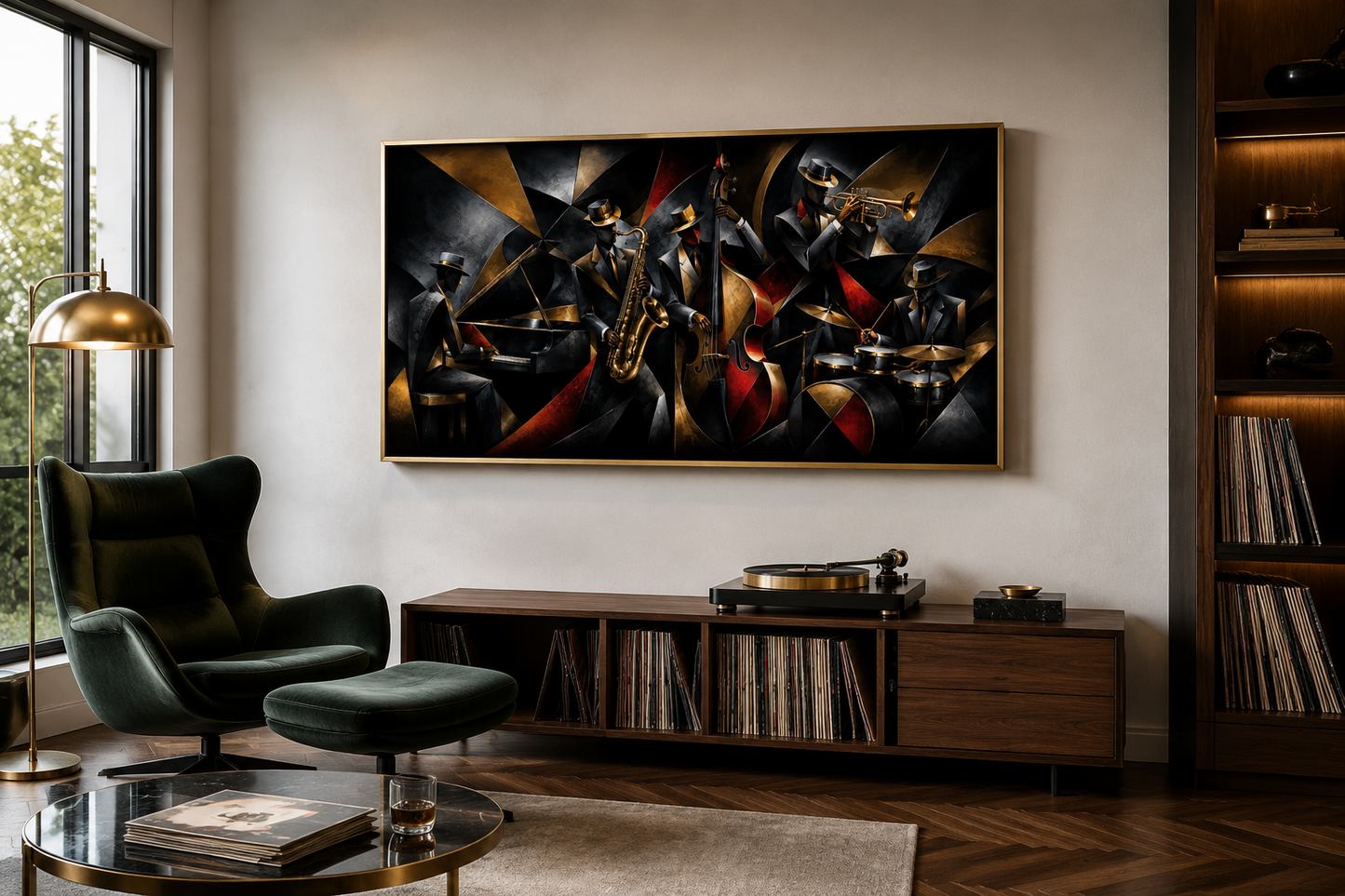 Colorful Jazz Band Abstract Painting Music Canvas Wall Art
