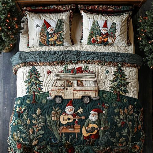 Musical Forest Escape 3-Piece Quilted Bedding Set - Single (59" x 70")