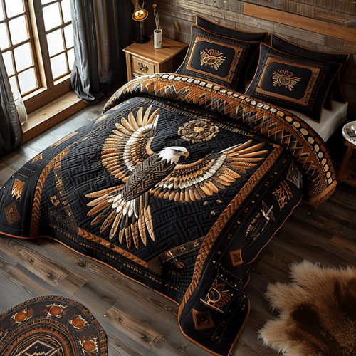 Mystic Eagle 3-Piece Quilted Bedding Set - Single (59" x 70")
