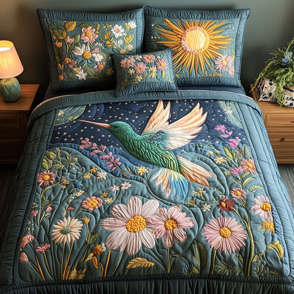 Mystic Haze 3-Piece Quilted Bedding Set - Single (59" x 70")