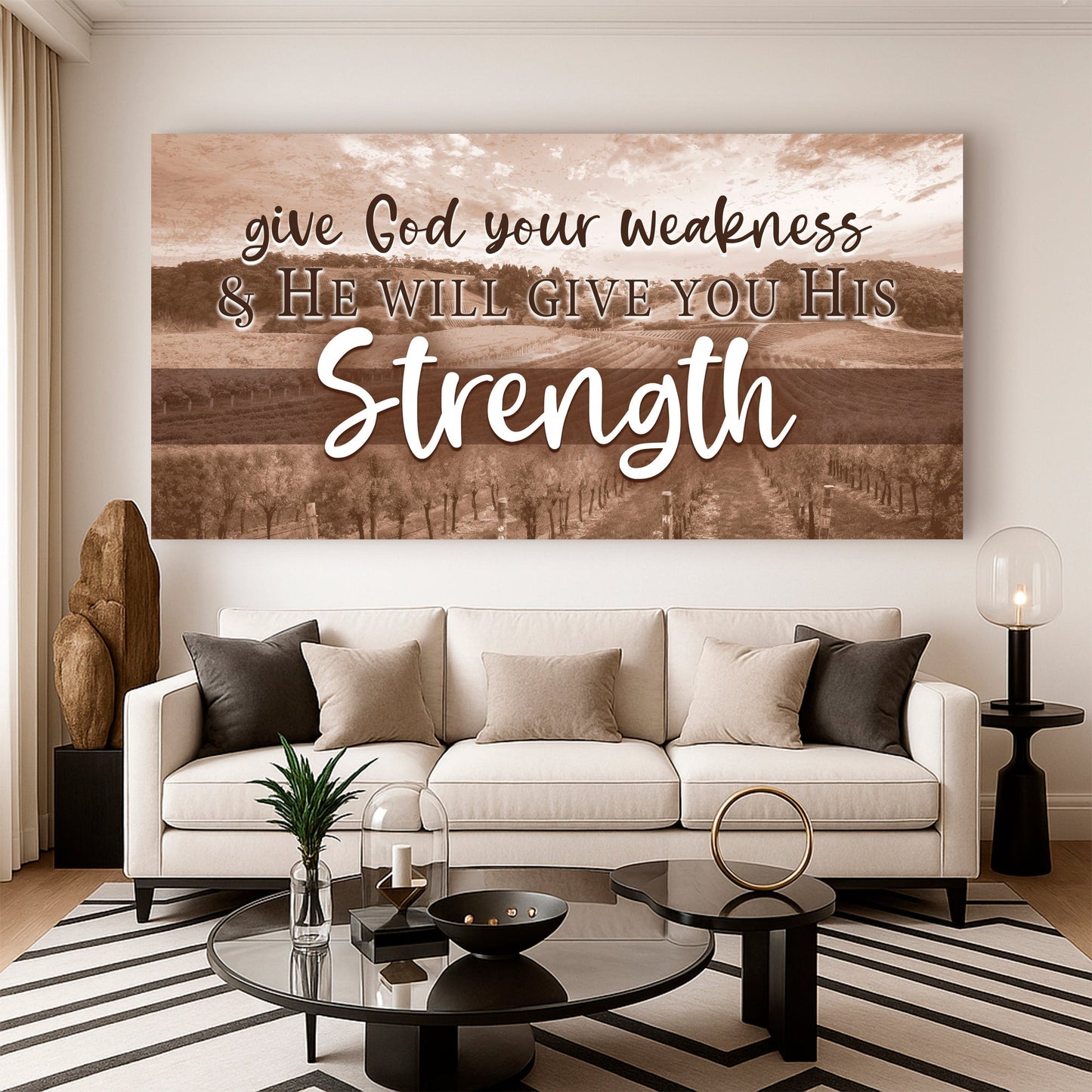 Give God your Weakness Faith Wall Sign
