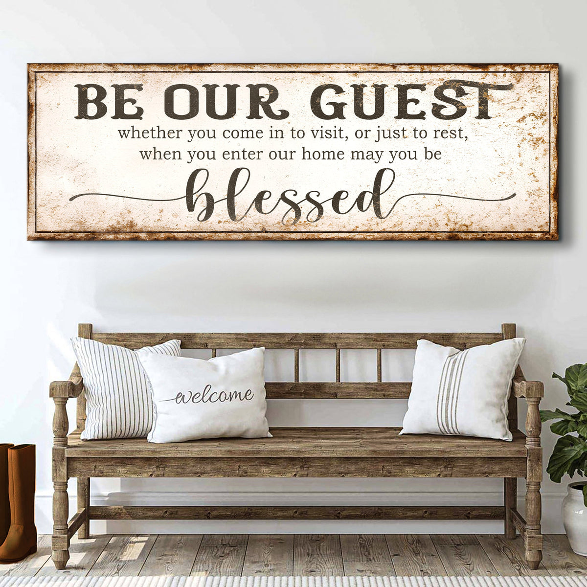 May You Be Blessed Be Our Guest Entryway Sign II