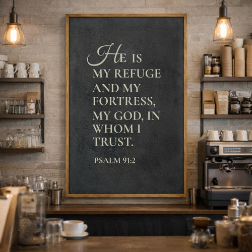 Psalm 91 - He Is My Refuge Faith Sign III