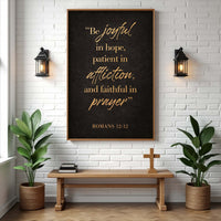 Be Joyful In Hope - Romans 12:12 Faith Sign