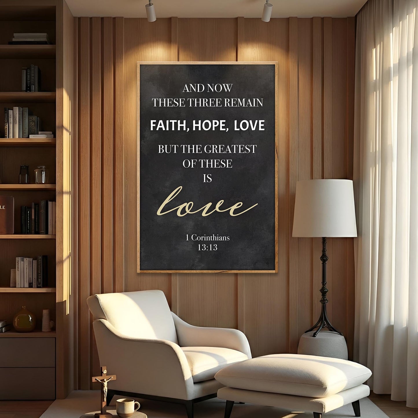 Faith, Hope, Love – 1 Corinthians 13:13 Wall Sign IV