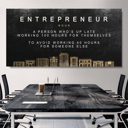 Entrepreneur Meaning Wall Sign