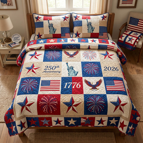 Nation Pride 3-Piece Quilted Bedding Set - Single (59" x 70")