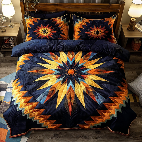 Native Starburst 3-Piece Quilted Bedding Set - Single (59" x 70")