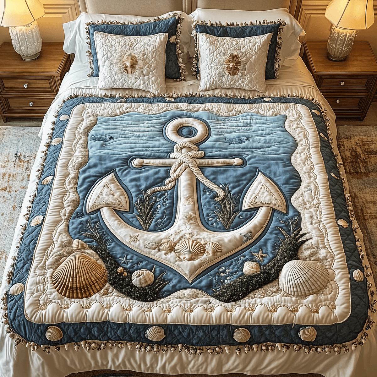 Nautical Bliss 3-Piece Quilted Bedding Set - Single (59" x 70")