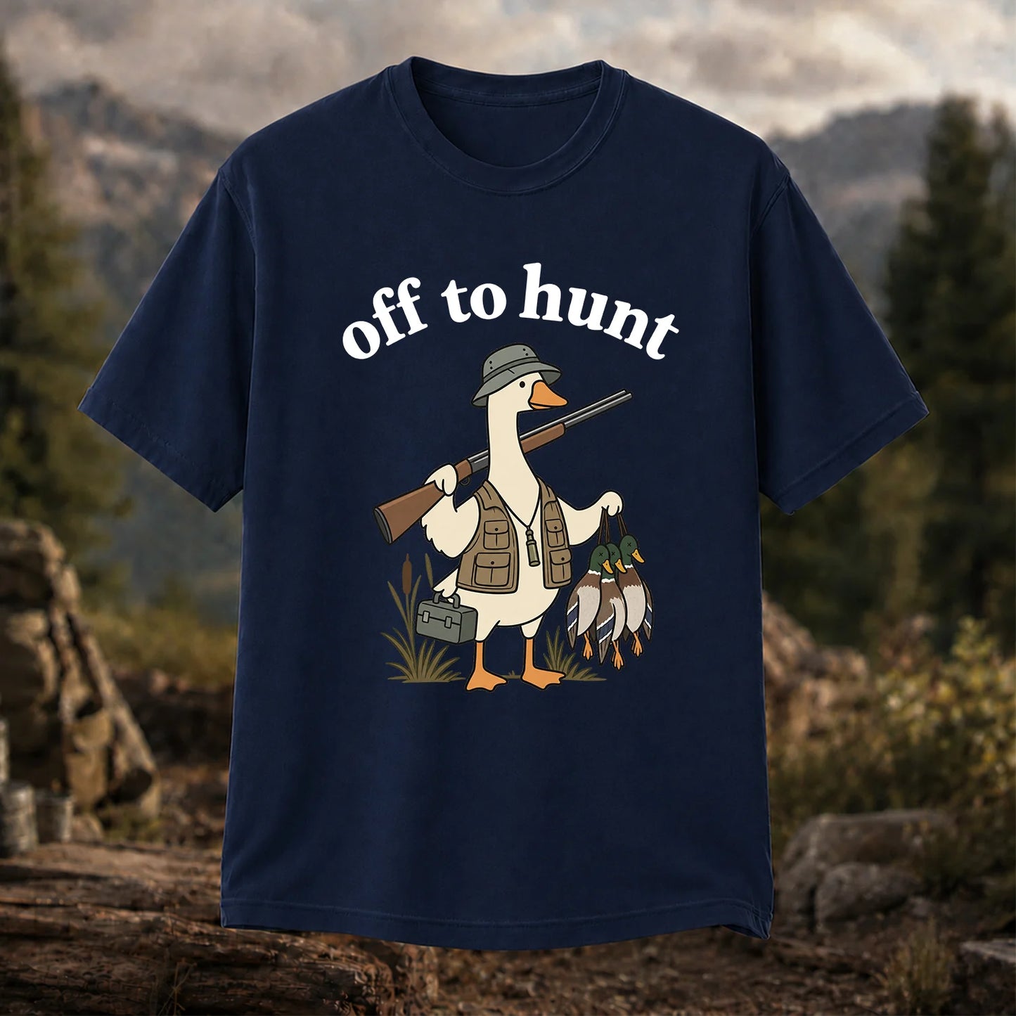Off to Hunt T-Shirt, Funny Duck Hunter Tee