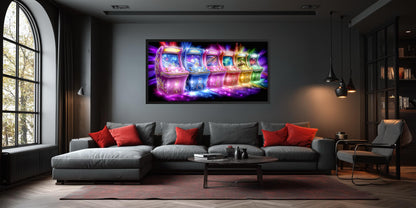 Neon Retro Arcade Wall Art Gaming Canvas Wall Art
