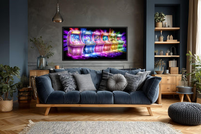 Neon Retro Arcade Wall Art Gaming Canvas Wall Art
