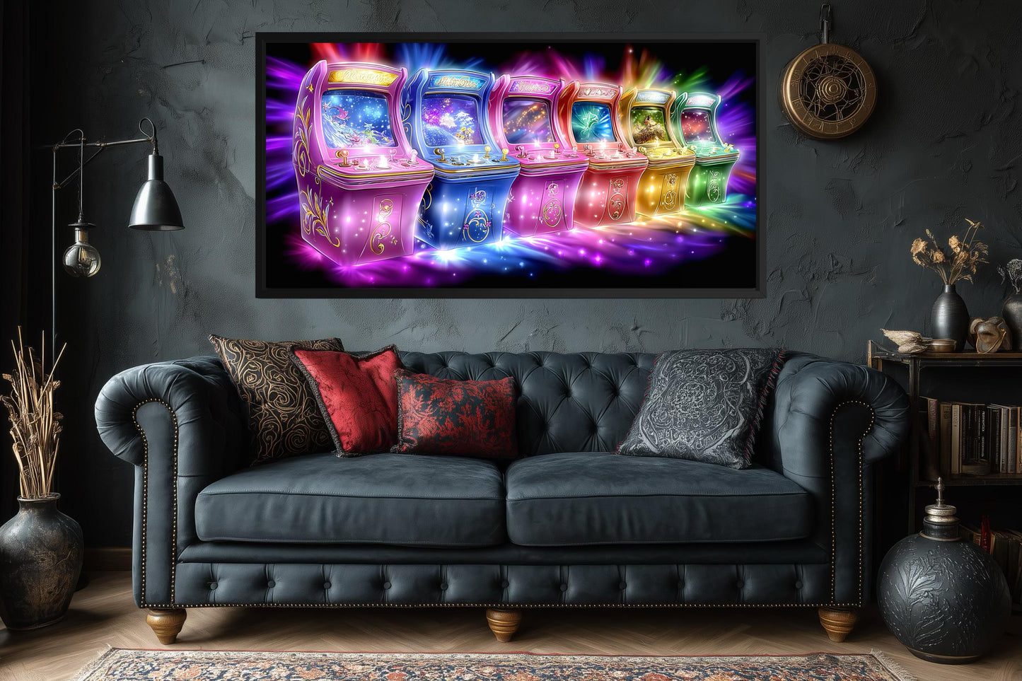 Neon Retro Arcade Wall Art Gaming Canvas Wall Art