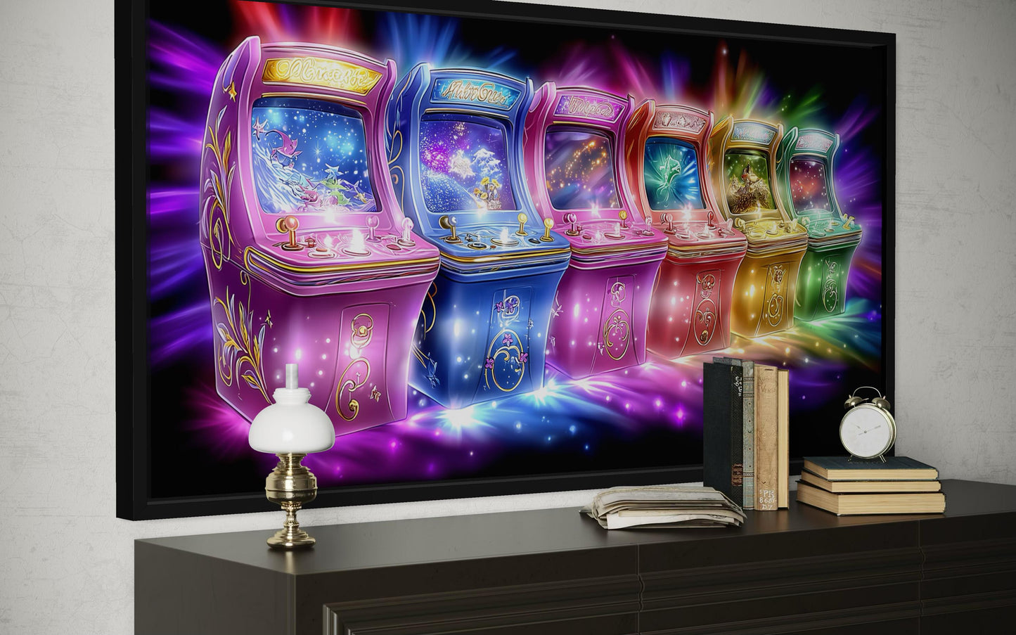 Neon Retro Arcade Wall Art Gaming Canvas Wall Art