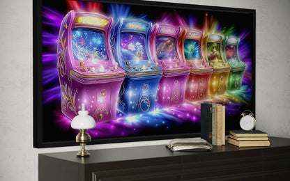 Neon Retro Arcade Wall Art Gaming Canvas Wall Art