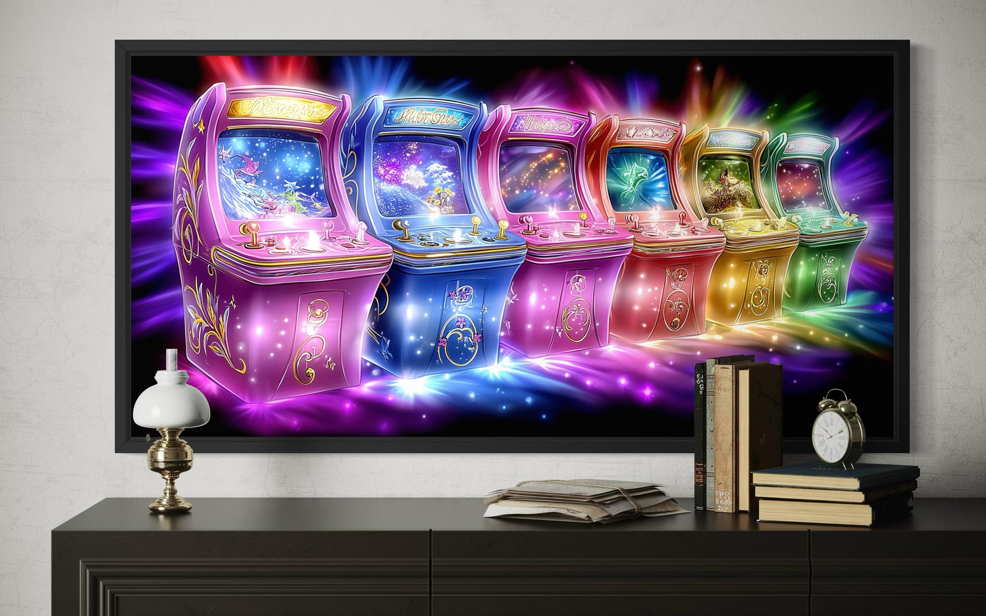 Neon Retro Arcade Wall Art Gaming Canvas Wall Art