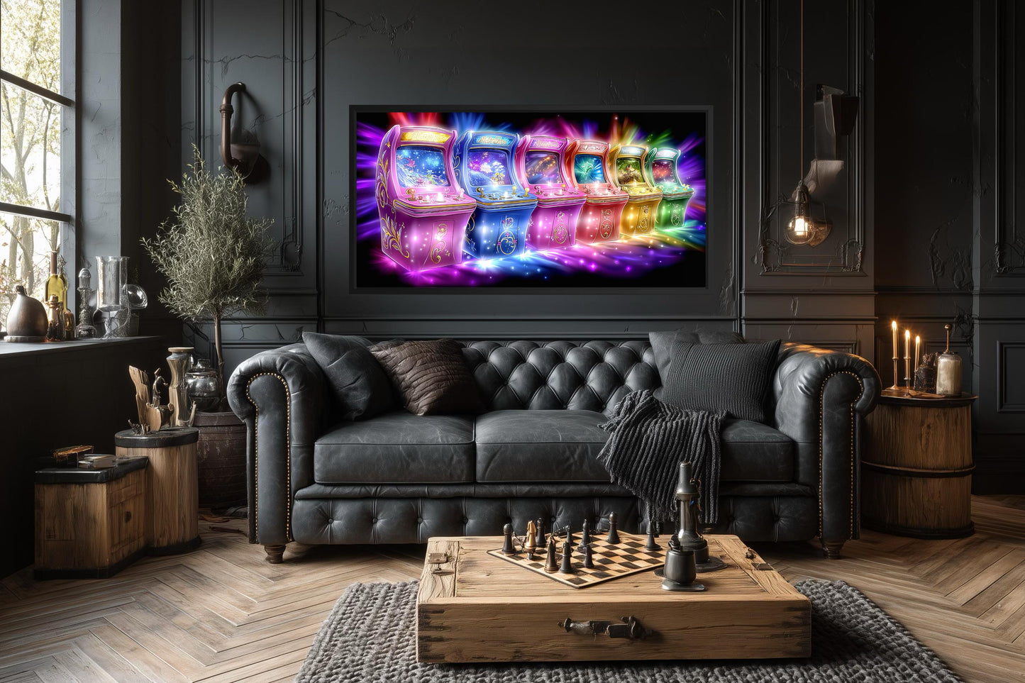 Neon Retro Arcade Wall Art Gaming Canvas Wall Art