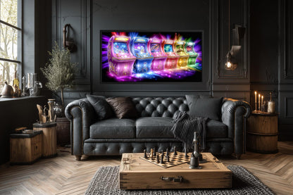 Neon Retro Arcade Wall Art Gaming Canvas Wall Art