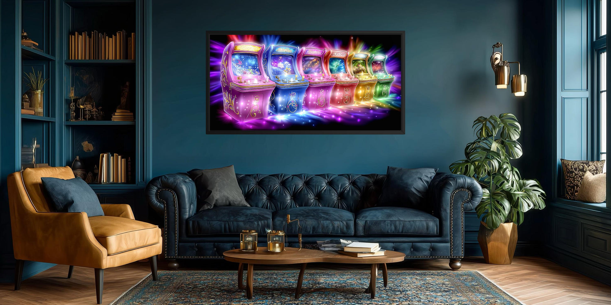 Neon Retro Arcade Wall Art Gaming Canvas Wall Art