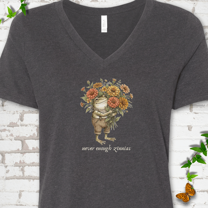 Never Enough Zinnias V-Neck T-Shirt