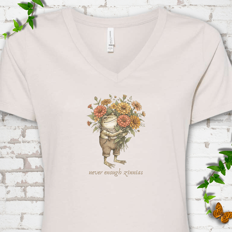 Never Enough Zinnias V-Neck T-Shirt
