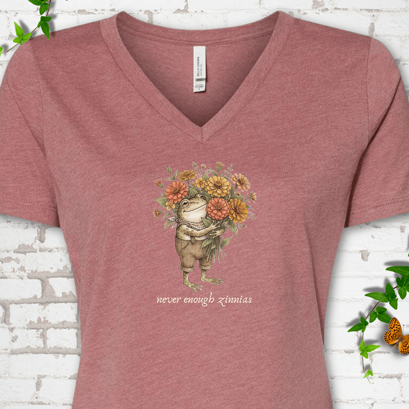 Never Enough Zinnias V-Neck T-Shirt