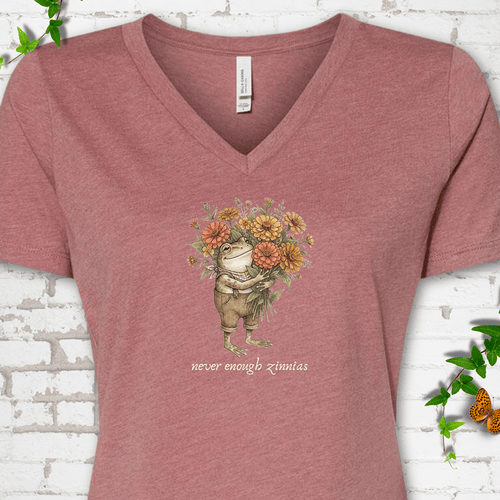 Never Enough Zinnias V-Neck T-Shirt