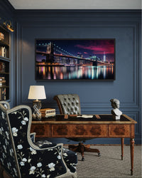 New York City Skyline Art – Brooklyn Bridge Canvas | Vibrant Urban Wall Decor